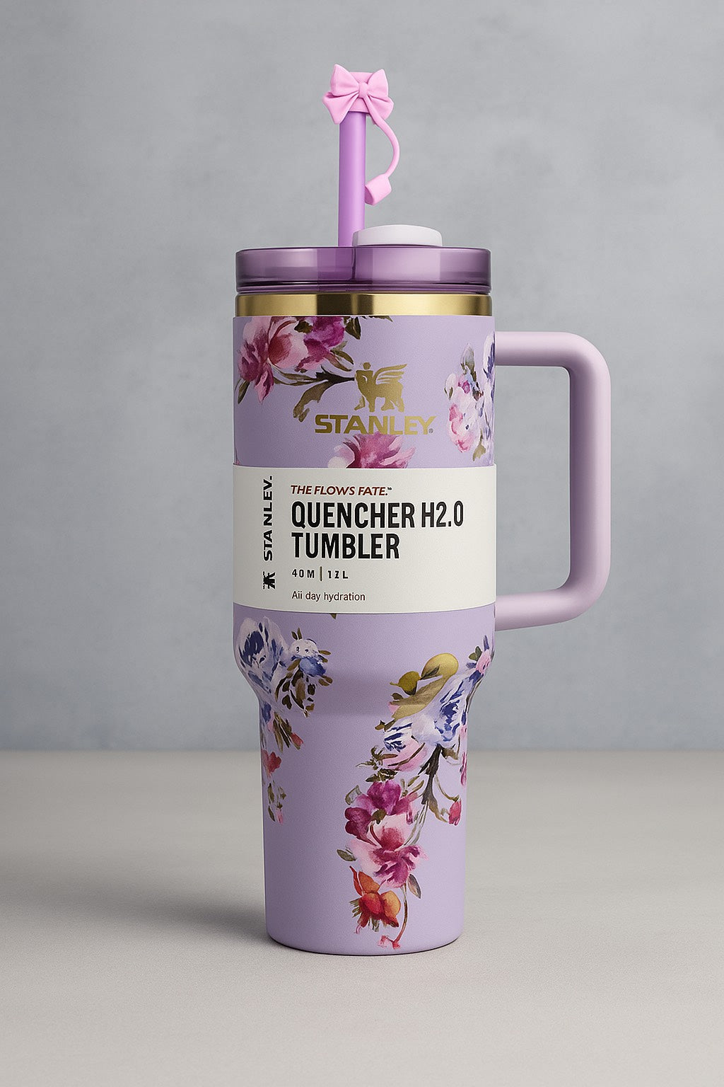 Stanley Bright Purple with Flower Design Sipper
