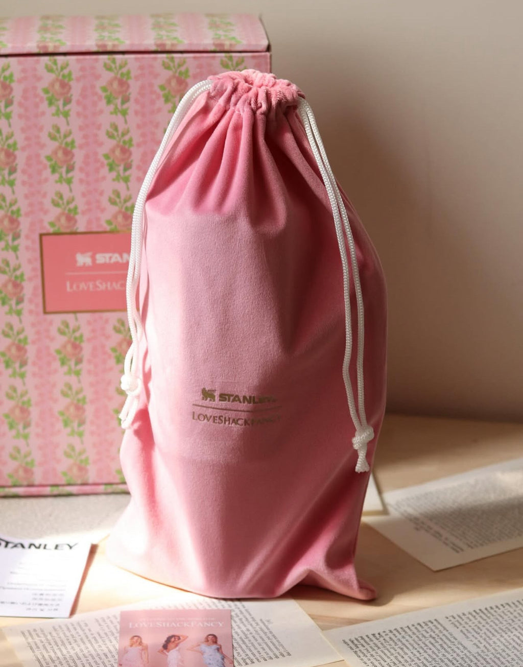 Stanley Pink with Bow Flower Design Sipper